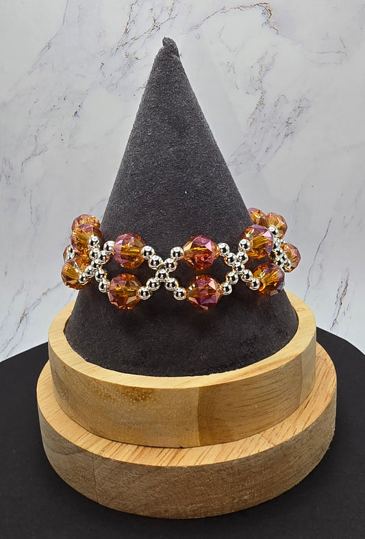 Dark Orange Criss Cross Bracelet
