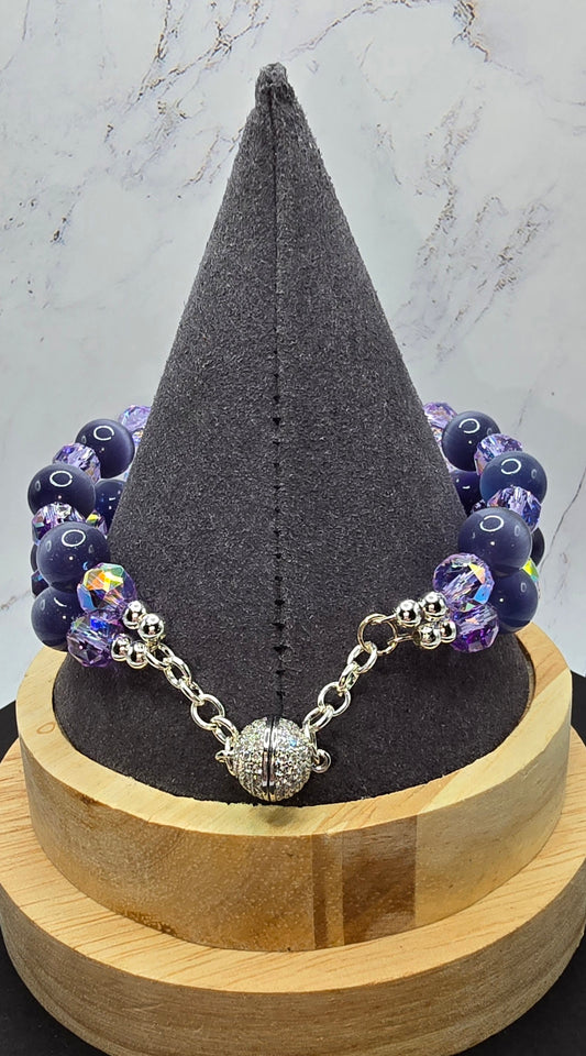 Purple Cat Eye Bracelet (Natural Crystal)