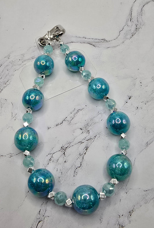 Teal and Silver Cell Phone Accessory