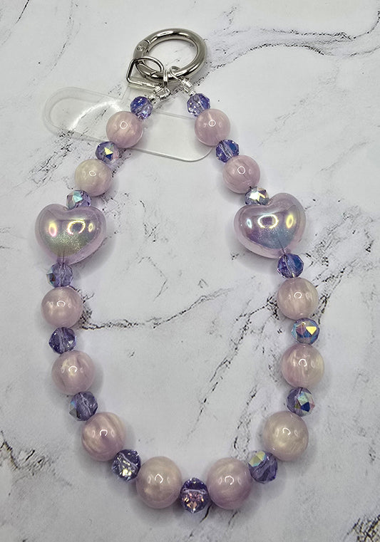 Purple with Pink Hearts Cell Phone Accessory