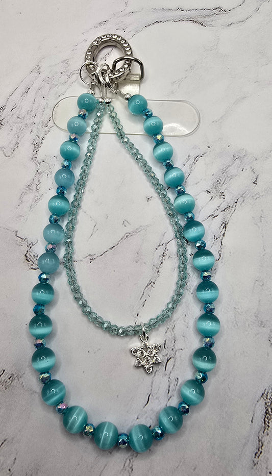 Teal Cat Eye Cell Phone Accessory