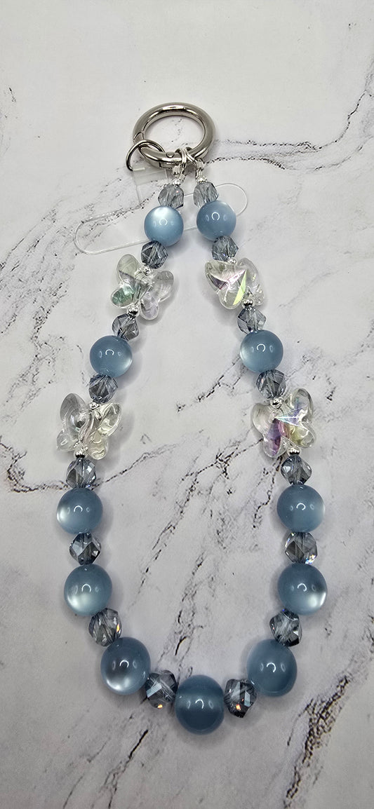 Light Blue and Butterflies Cell Phone Accessory