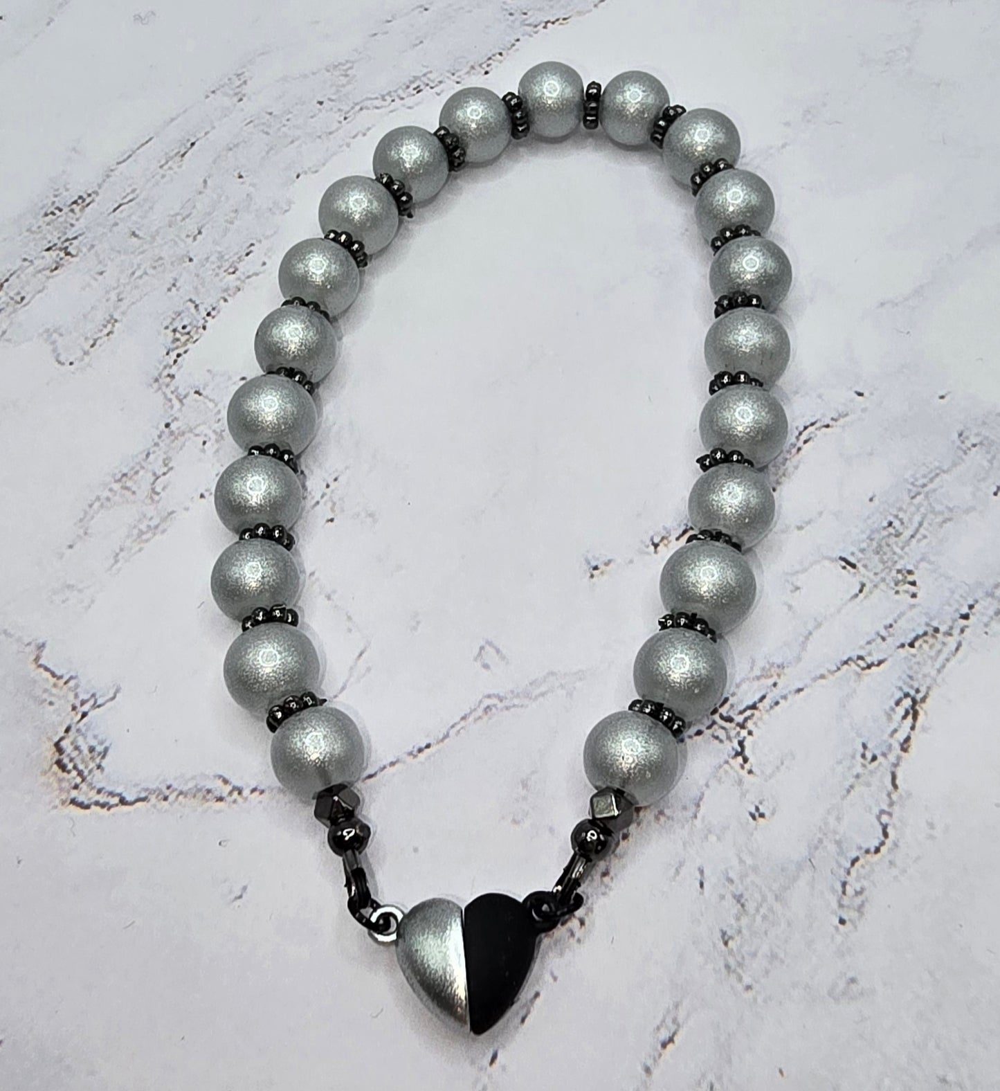 Black and Silver Heart (8 in)