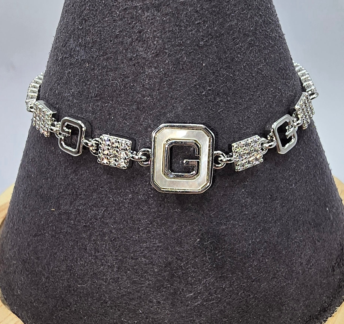 G Bling Silver (dark) Slide Bracelet