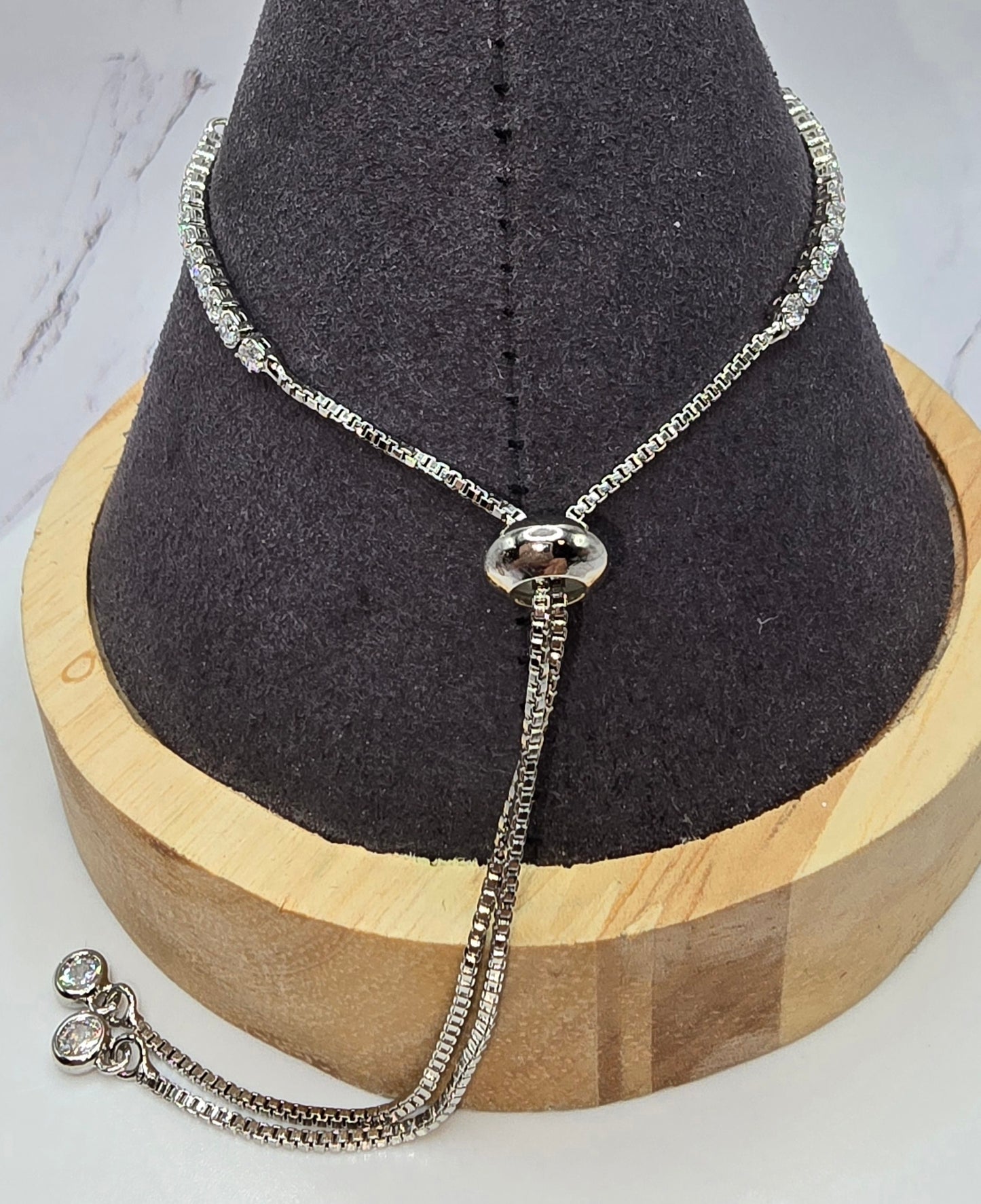 G Bling Silver (dark) Slide Bracelet