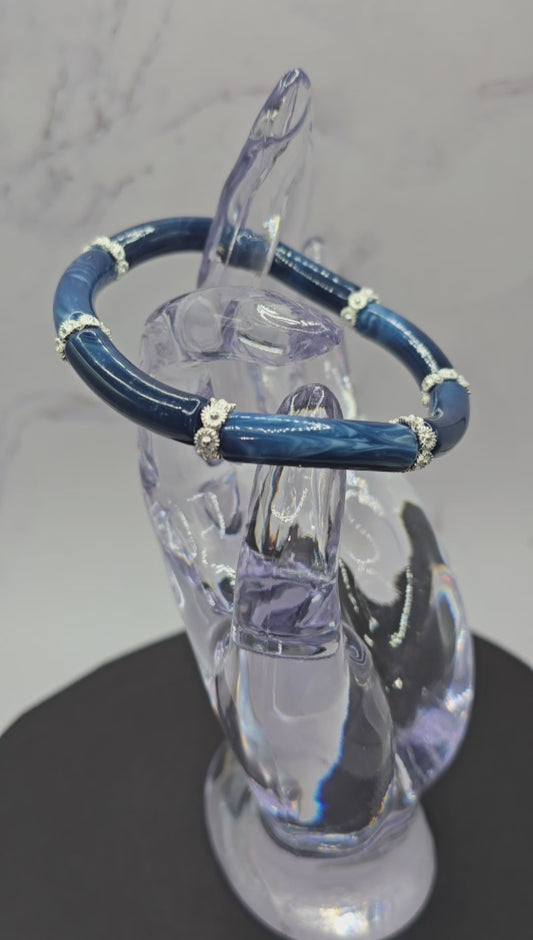 Blue and Silver Swirl