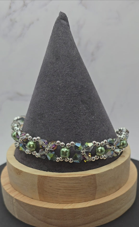 Green and Purple Bracelet (9 in)