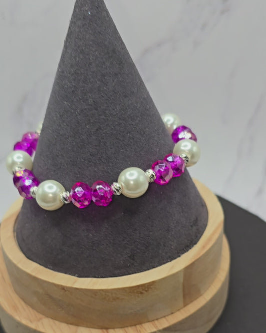 Purple and Pearls Bracelet