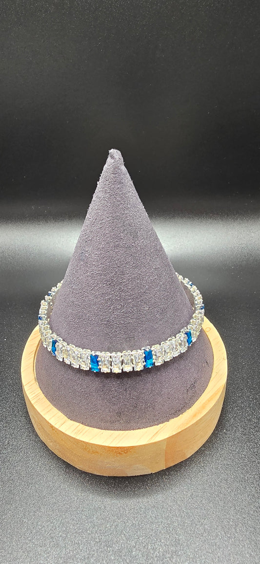 Blue and White Jeweled