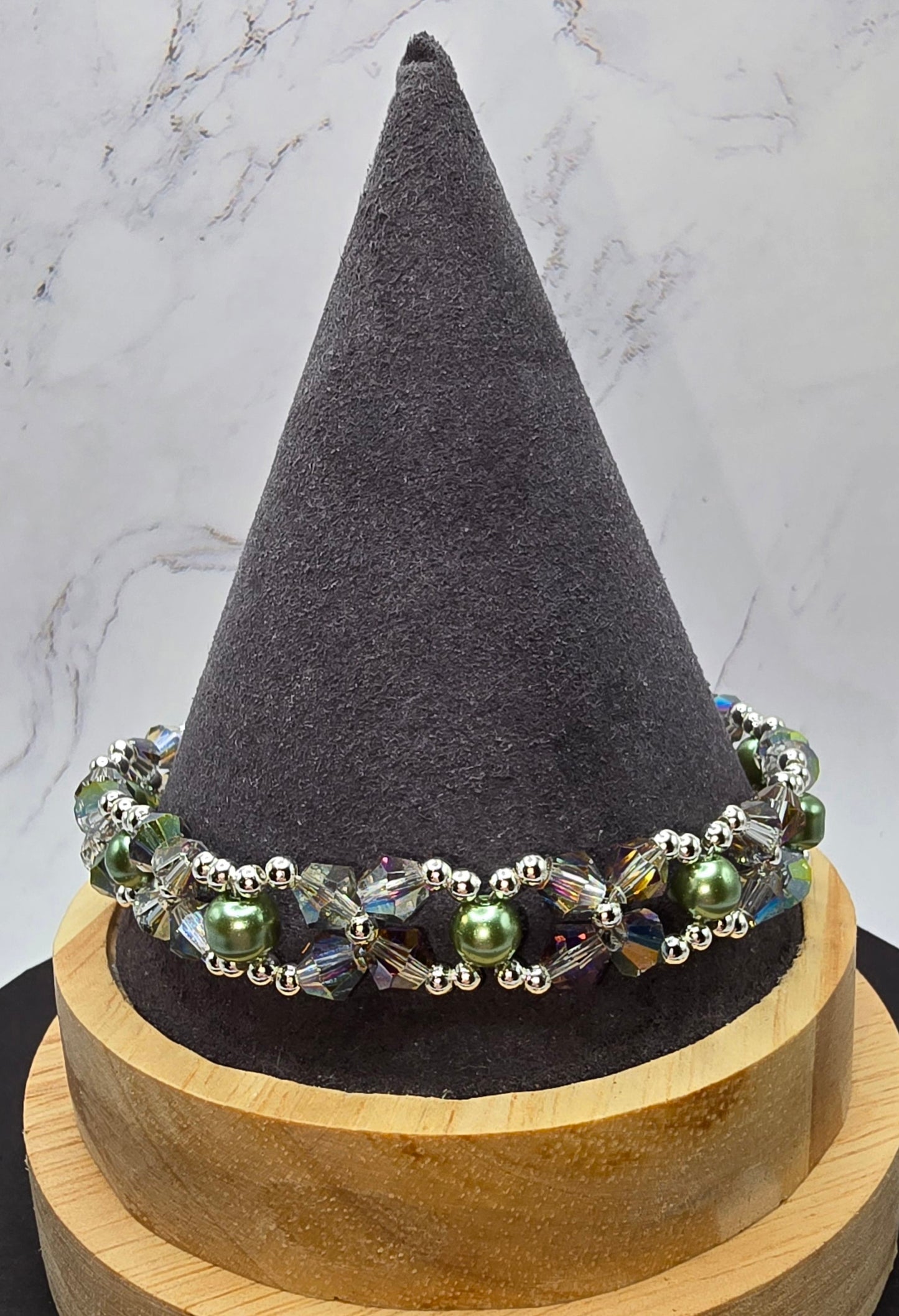 Green and Purple Bracelet (9 in)