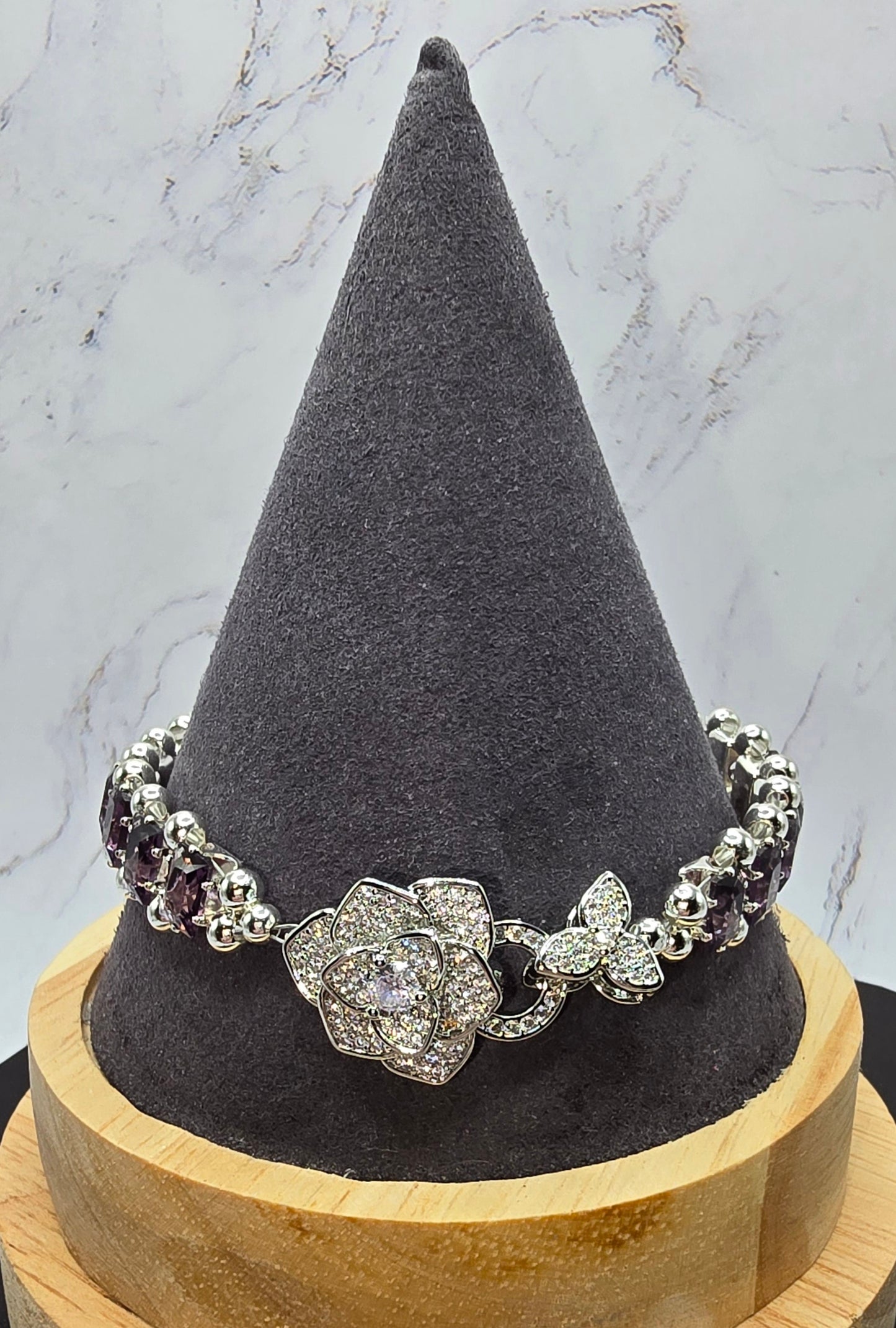 Purple Zircon Bracelet (8.25 in)