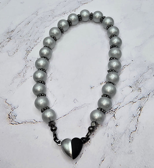 Black and Silver Heart (8 in)