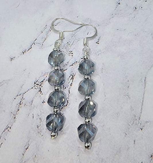 Silver and Grey Dangle Earrings