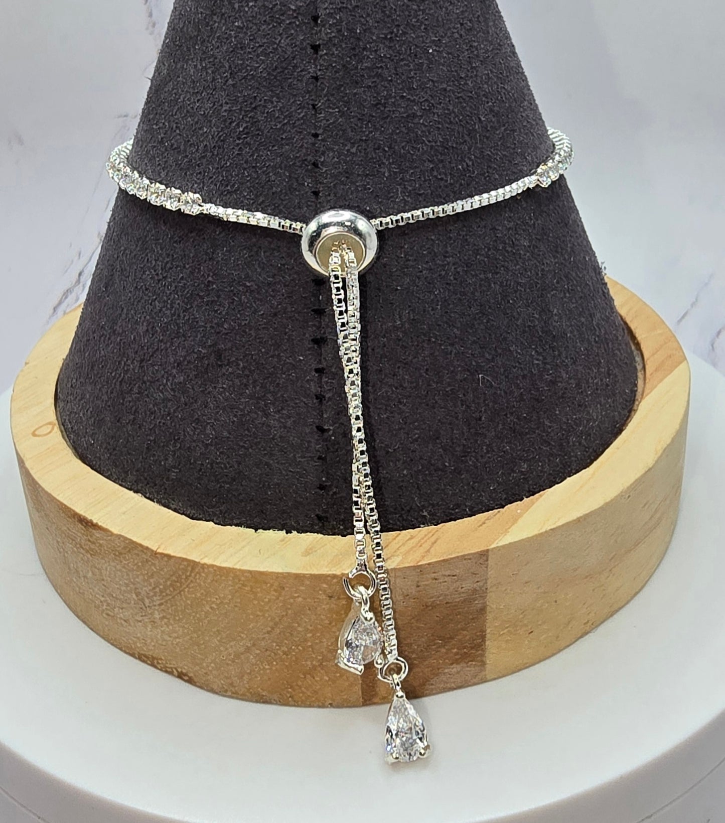 Butterfly with Shell Bling SILVER Slide Bracelet