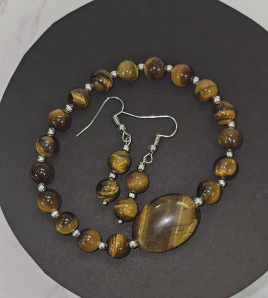 Tiger Eye Set (Silver)