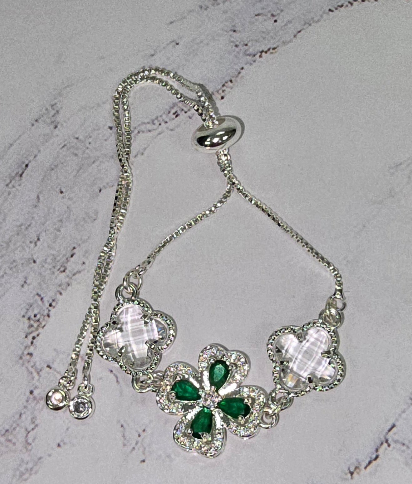 Green Clover Silver Bling