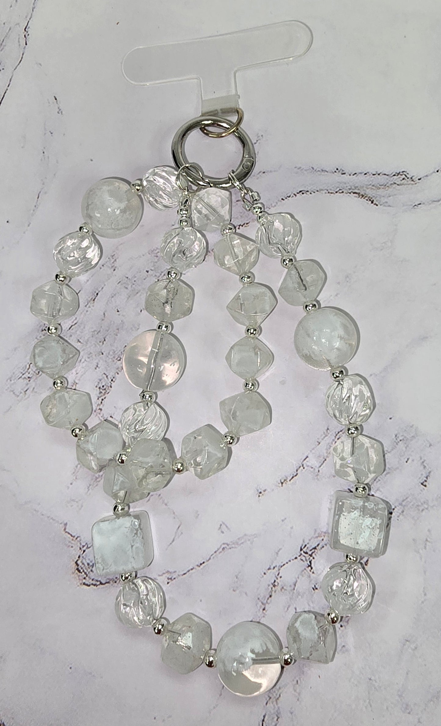 White Frosted Cell Phone Accessory with bracelet